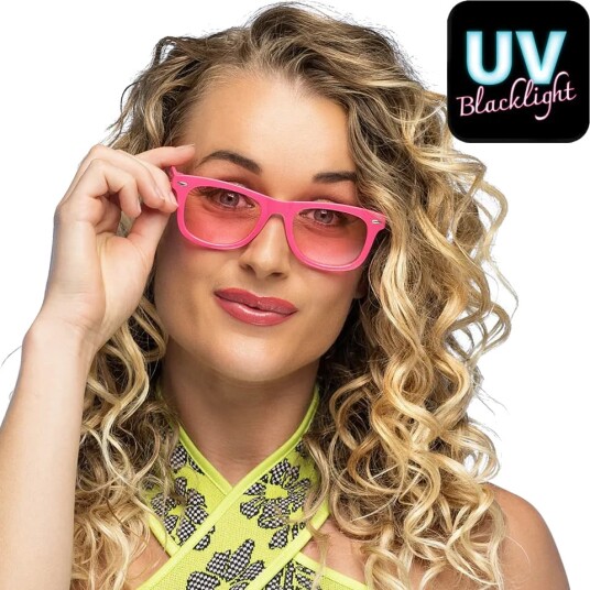 Boland Neon Rosa Wayfarer Solbriller med Rosa Glass