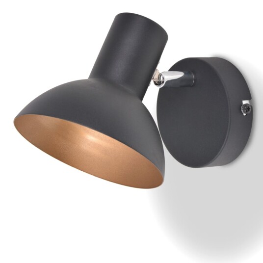 Vegglamper 2 stk for pærer E27 svart og gull