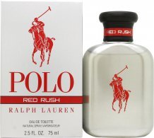 Ralph Lauren Polo Red Rush Eau de Toilette for Herre 75ml Spray med Aromatiske Duftnoter