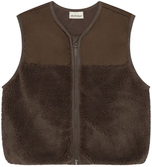 Minymo Vest Teddy W. Lining Brown 116