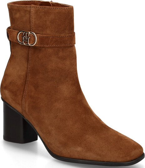 Tommy Hilfiger Th Strap Suede Block Heel Boot Brown 39