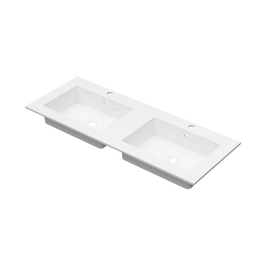 Linn Bad Corian Topplate Med Eir B(60-160)xh1,2xd46cm Hvit Matt 120cm Dobbel