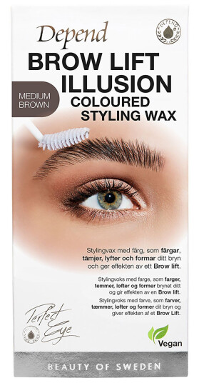 Depend Brow Lift Illusion Coloured Styling Wax Medium Brown 5g Depend Brow Lift Illusion Coloured Styling Wax Medium Brown 5g