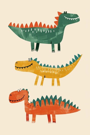 Namly Design Plakat Fargerike Dinosaurer POSTERAT0R81 Namly Design Plakat Fargerike Dinosaurer POSTERAT0R81