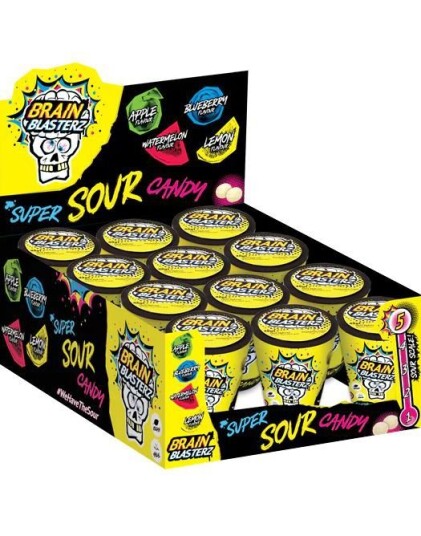 12 stk Brain Blasterz   Sukkertøy med Forskjellige Supersure Smaker   Hel Eske 576 gram
