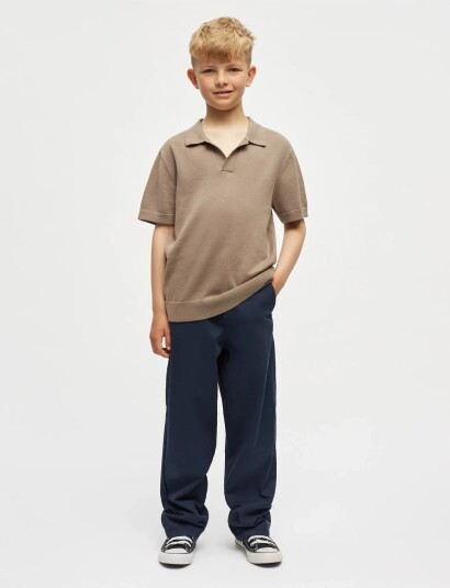 Mads Nørgaard Cotton Knit Pelle Polo Tee Brown 116