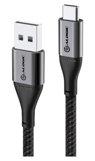 Alogic USB-A til USB-C Kabel 1,5m 3A 480Mbps Svart