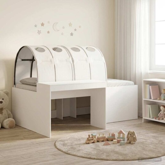  Seng med Tunnel 4 pcs Artisian Eik og Hvit Konstruert tre