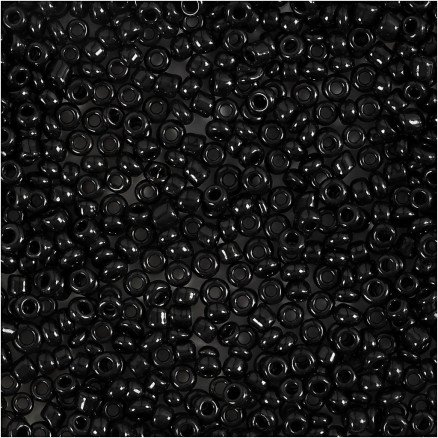 Diverse Rocaillesperler dia 2 mm str 12 0 hullstr 0,8 mm svart 25 g 1 pk