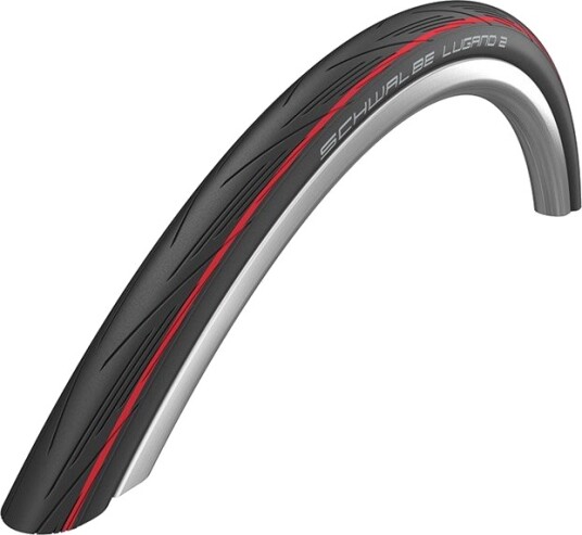 Schwalbe Lugano II 700 x 25C Foldbart Dekk Sort/Rød