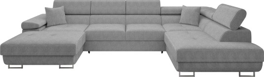 Gabina Sofa med Divan og Sjeselong 4 seter   Lys grå