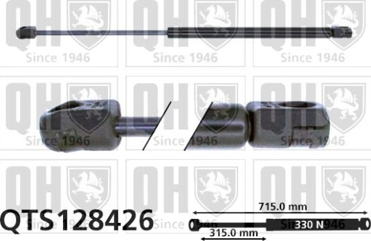 Gassfjær motorpanser QUINTON HAZELL QTS128426