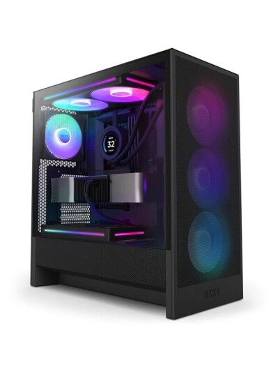 NZXT H5 Flow RGB 2024 Miditower Kabinett med Herdet Glass - Sort