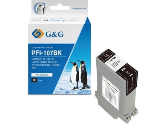G&G Ink G&G-Kompatibelt Blekk / Blekk Med Pfi107bk Svart 130Ml Nc-00107Bk 6705B001 For Canon Ipf-680 685 780 785 G&G Ink G&G-Kompatibelt Blekk / Blekk Med Pfi107bk Svart 130Ml Nc-00107Bk 6705B001 For Canon Ipf-680 685 780 785