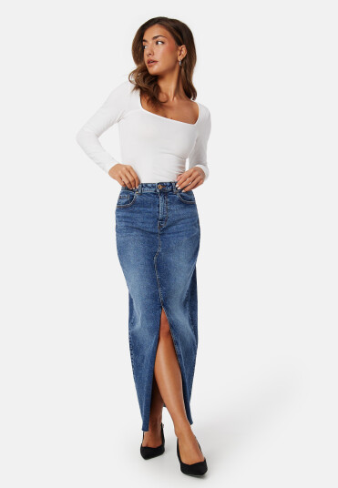 Pieces Pcjessie high waist ankle denim skirt Medium Blue Denim XS
