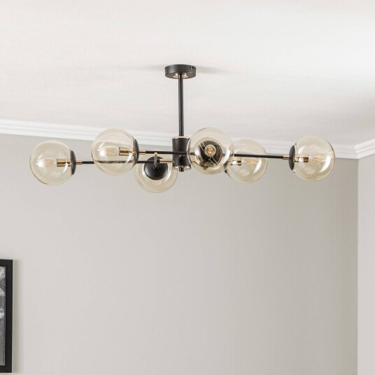 Alfa Taklampe Tanos 6 lyskilder svart/gull