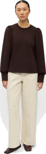 Object Objandrea Re L/S O Neck Top Noos Brown M