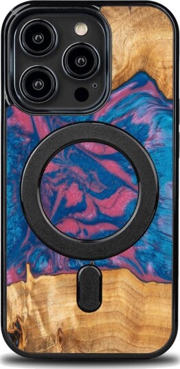 Bewood Unique Deksel for iPhone 15 Pro Neon Vegas, MagSafe-kompatibel