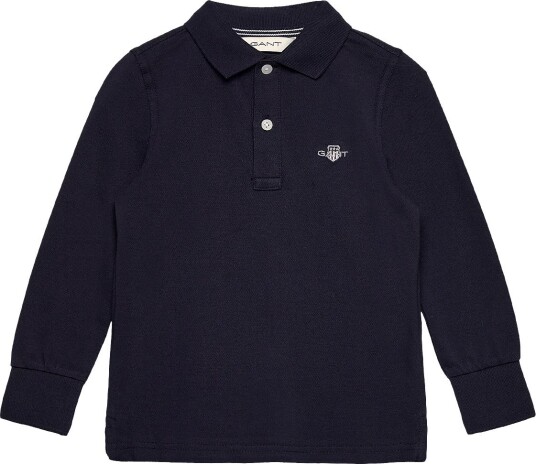 Gant Kids Shield Ls Pique Polo Shirt - EVENING BLUE - 110