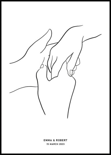 Together Personalized Line Art Plakat Plakat / 21x30cm Together Personalized Line Art Plakat Plakat / 21x30cm