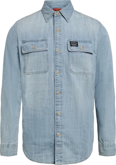 Superdry Embroidered Workwear Shirt - HEAVY WASH - XL