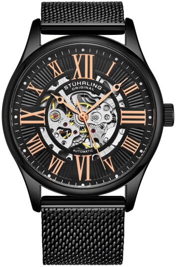 Stührling Original Herreklokke 3942M.3 Atrium Sort/Stål Ø47 mm