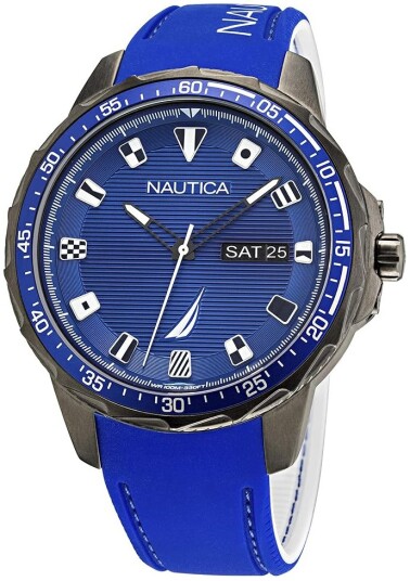 Nautica Herreklokke NAPCLF003 Coba Lake Blå/Gummi Ø48 mm