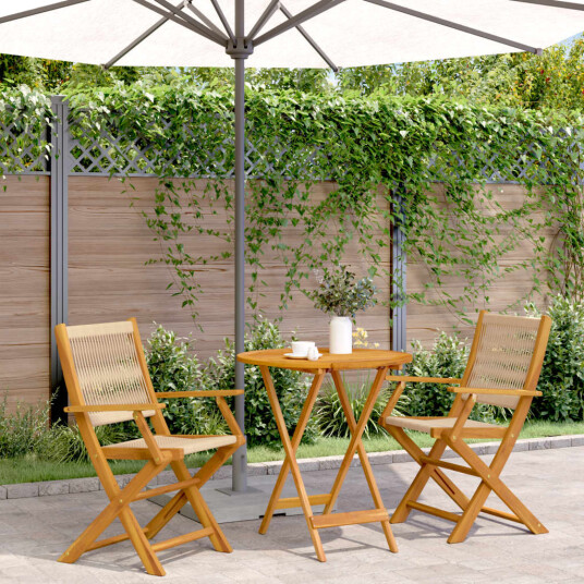  Bistrosett 3 deler beige polypropylen og heltre 3281855