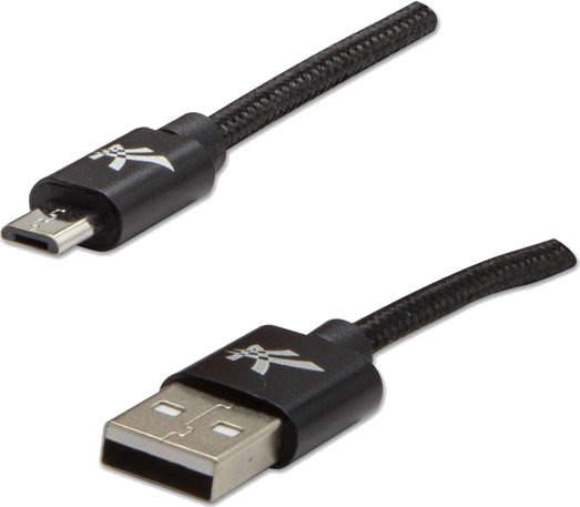 Usb-Kabel Logo Usb-A Til Microusb 1 M Svart