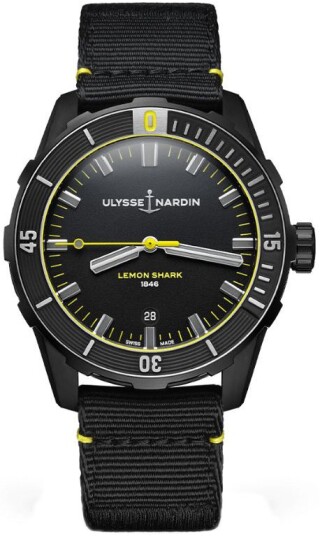 Ulysse Nardin Herreklokke 8163 175LE 92 LEMONSHARK Diver Sort/Lær