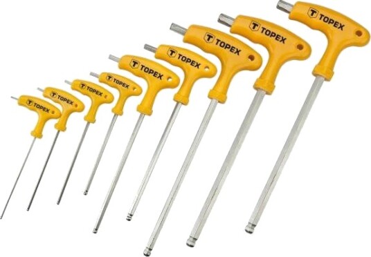 Topex Torx Unbrakonøkkelsett T Type T10-T50 Med Hull 9 Stk. (35D968) Topex Torx Unbrakonøkkelsett T Type T10-T50 Med Hull 9 Stk. (35D968)