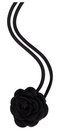 DARK Satin Rose Brooch Small Black DARK Satin Rose Brooch Small Black