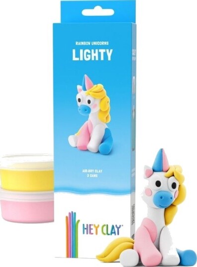 Hey Clay Rainbow Unicorns Lighty Modelleringsleire 3 Bokser Hey Clay Rainbow Unicorns Lighty Modelleringsleire 3 Bokser