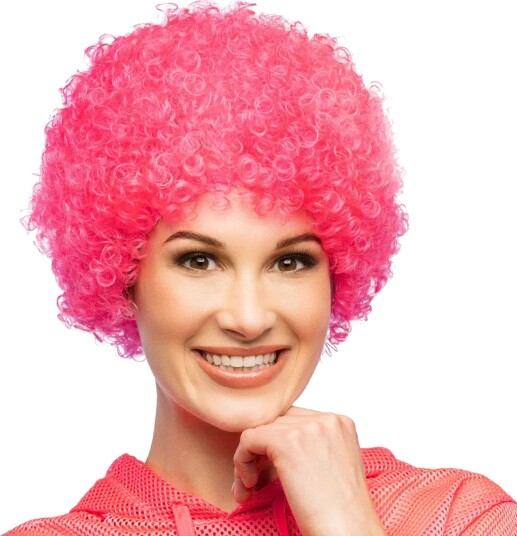 Boland Party Partners Afroparykk Neonrosa One size 85941