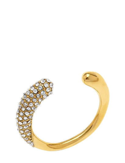 TIMI OF SWEDEN Tolouse Open Crystal Ring Stainless Steel Guld One Size
