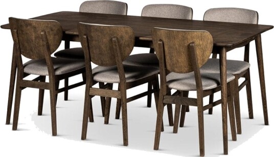 Spisebord Nyborg med Stoler 180x90x75 cm 6 stk Smögen stoler Spisebord Nyborg med Stoler 180x90x75 cm 6 stk Smögen stoler
