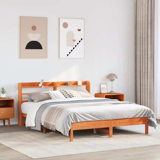 Sengeramme uten madrass brun 135x190 cm heltre furu 3306905 Sengeramme uten madrass brun 135x190 cm heltre furu 3306905