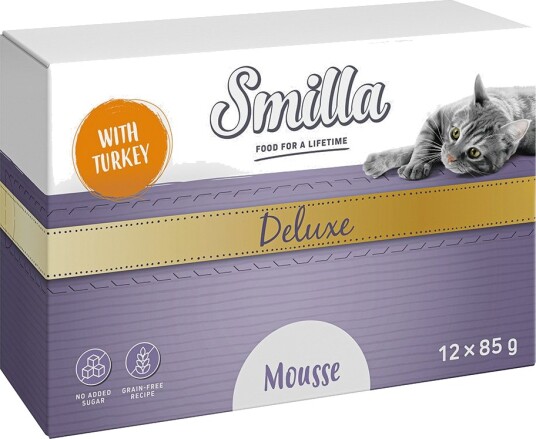 Smilla Våtfôr Deluxe Mousse Med Og Basilikum Kalkun 12 X 85 G