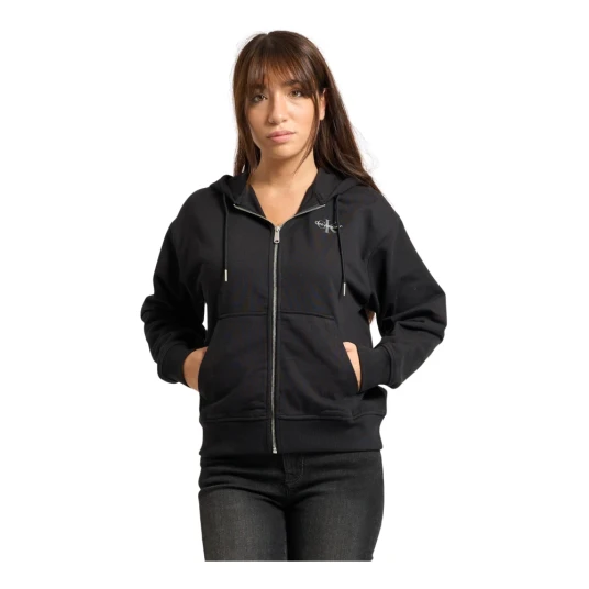 Calvin Klein Jeans Monologo French Terry Fz Bf Hood - Black - S
