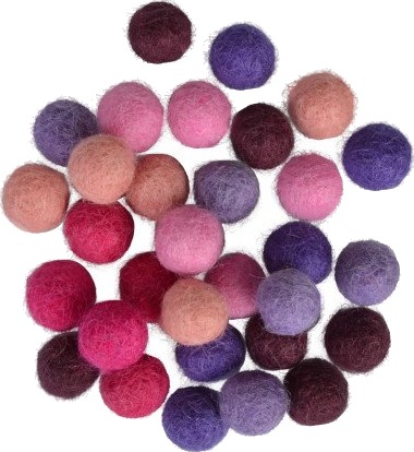 Creafelting Filtkuler 10Mm Ass Lilla Nyanser 30 Stk
