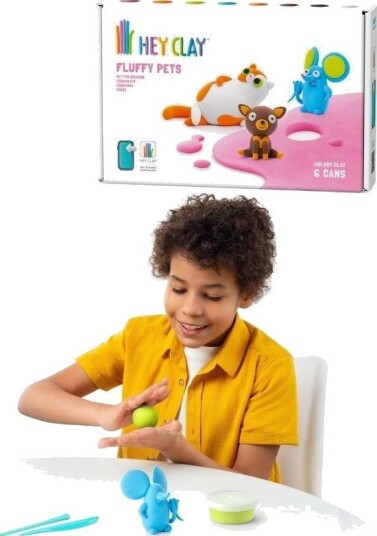 Hey Clay Fluffy Pets Modelleringsleire Med 3 Kjæledyr 6 Bokser Hey Clay Fluffy Pets Modelleringsleire Med 3 Kjæledyr 6 Bokser