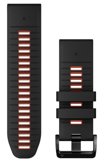 GARMIN QUICKFIT ARMBÅND 26 MM SILIKON, SVART/RØD
