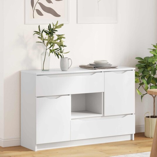  Serviesskap med skuff Hvit 100 x 30 x 65,6 Konstruert tre