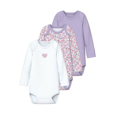 Name It Langermede body 3-pakning Pastell lilla