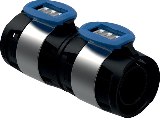 Geberit Flowfit 25mm Kobling Sort PPSU