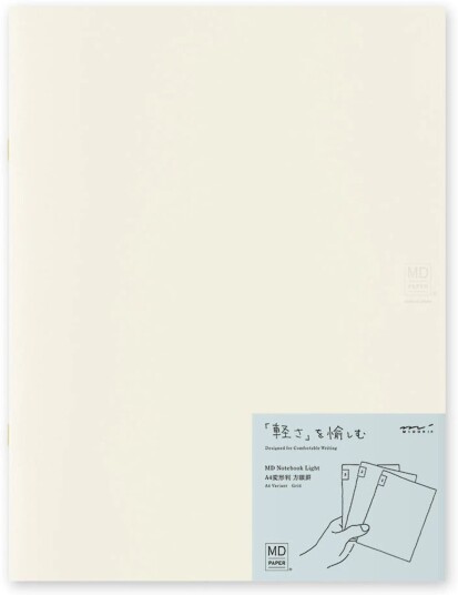Midori Md Notebook Light Grid A4 3-Pakk