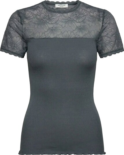 Rosemunde Rwbeatha Silk Ss Lace T Shirt Grey L