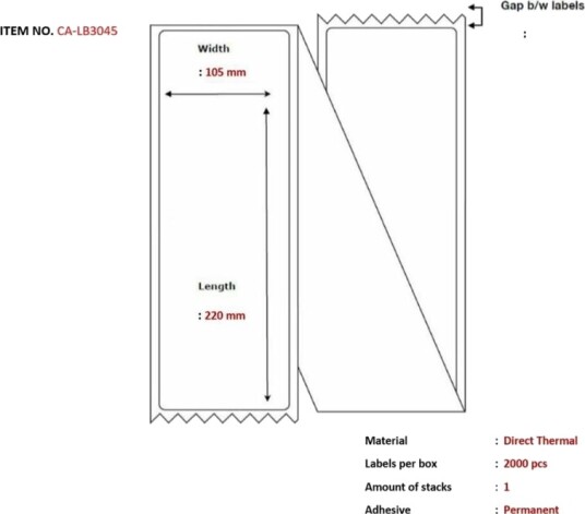 Capture Permanet Adhesiv Hvit 105 X 220 Mm 2000 EtikettEr 1 RullEr X 2000 Boks Merkelapper