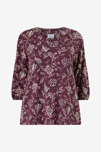 Zhenzi Topp Zh sylva 1016 blouse 3/4 Rød