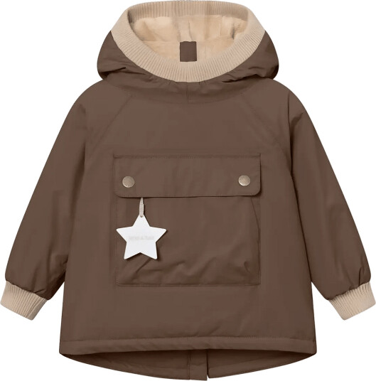 MINI A TURE Matbabywen Fleece Lined Winter Anorak. Grs Brown 74